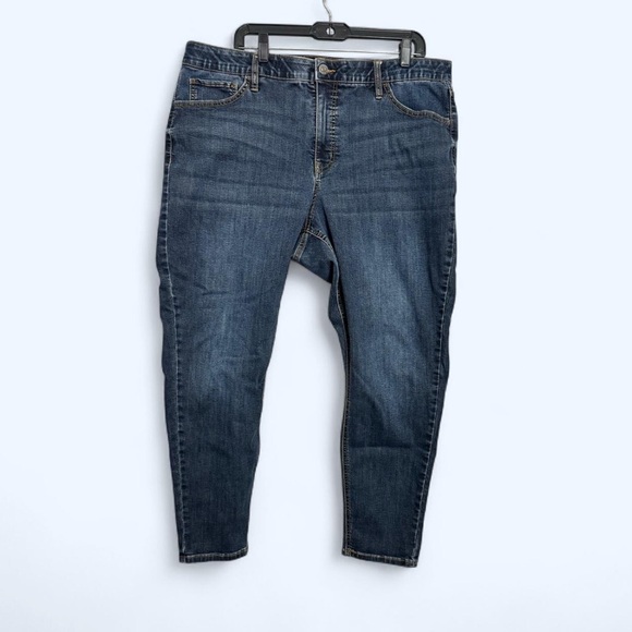Ava & Viv Denim - Ava&Viv Women's Plus Size 20 Dark Wash High Rise Skinny Stretch Jeans Denim Punk